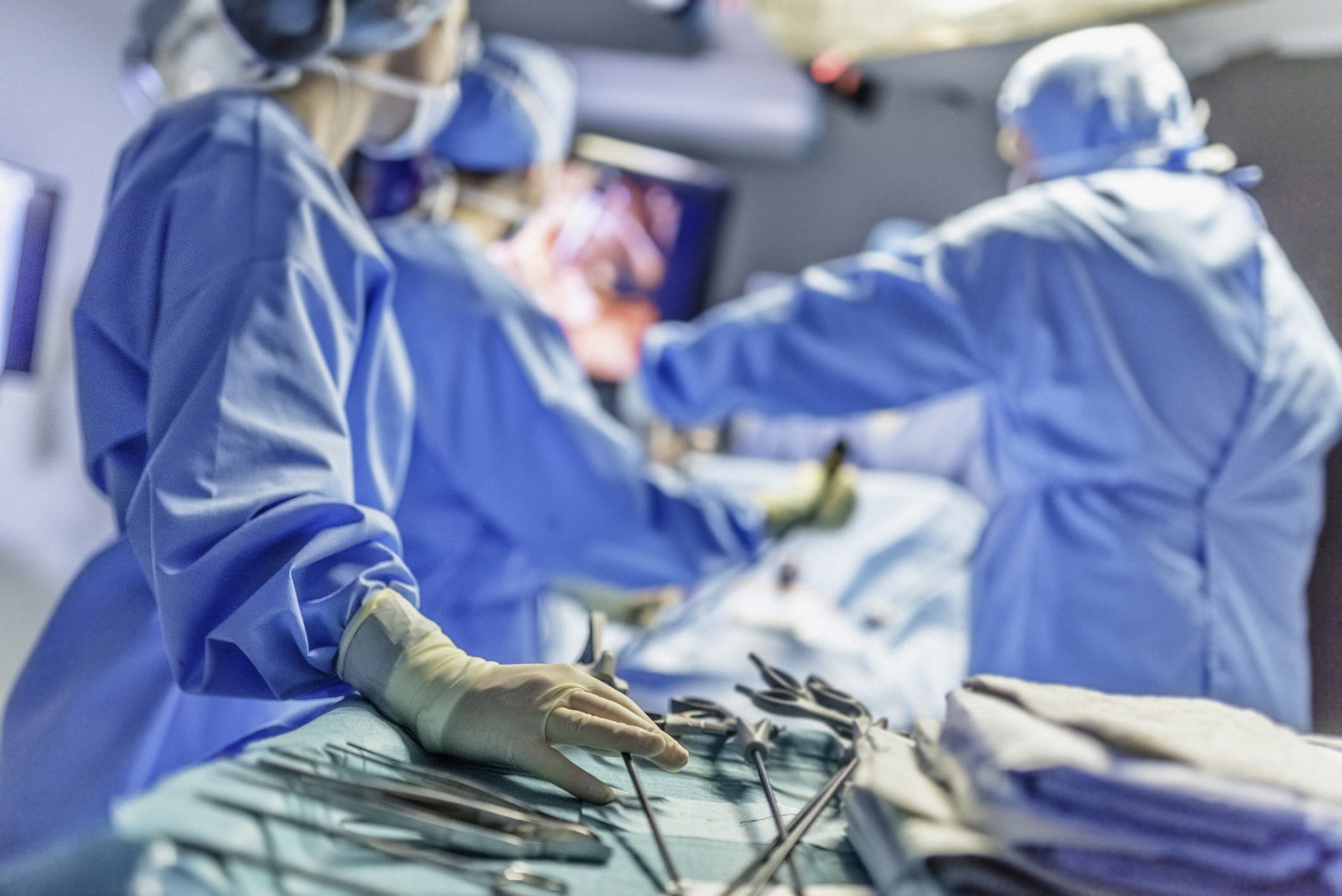 patient on a hospital operating table