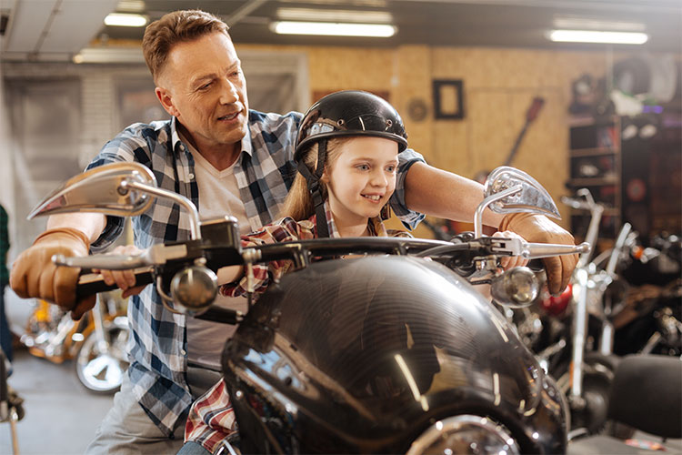 Kids on a motorcycle