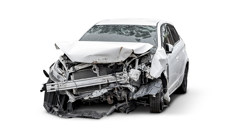 Wrecked white sedan - What Is Uninsured Motorist Coverage (UM)?