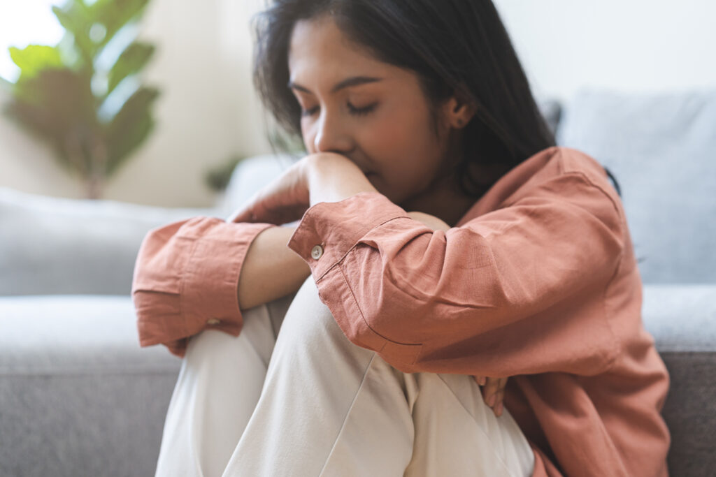 Sad, unhappy. Alone young woman, girl expression face thin. wrongful death of a fetus