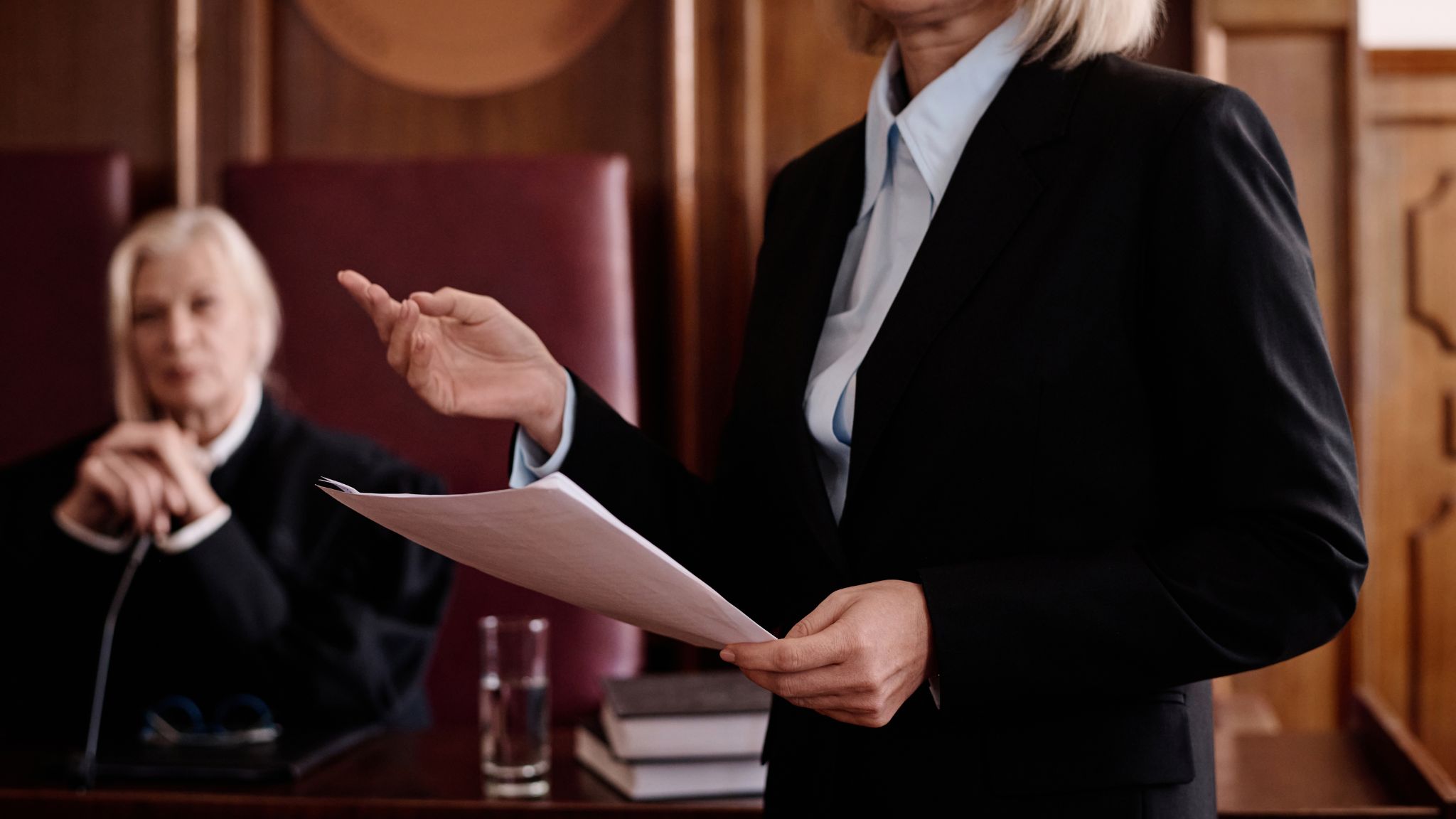 Lawyer presenting during a trial